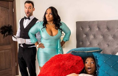 Белый парень был наемным работником крупной темнокожей госпожи.